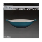 Emajlirani litoželezni wok 37cm turkizni 54808