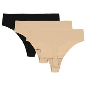 Ženske tangice Under Armour Pure Stretch No Show Thong -Solid 3Pack Hue 500 W/Black S