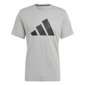 ADIDAS PERFORMANCE Tehnička sportska majica, siva / crna