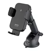 Automobilski držac za telefon -  Qi 15W Proove Triple Clamp s automatskim otvaranjem za ventilacijski utor i armaturnu plocu - sivi