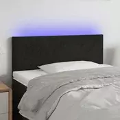 LED uzglavlje crno 80 x 5 x 78/88 cm baršunasto