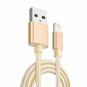XWAVE Kabl USB Iphone 3A ALU/ 2m/ pleteni/ zlatna