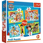 Trefl Puzzla 4 in 1 Happy Paw Patrol Team 34346