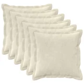 vidaXL Prevleka za blazino 6 pcs HOUTEN Krem 40 x 40 cm Mikrofibra