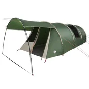 Vidaxl Tunelski šotor za 4 osebe Zelena in Bela 740 x 370 x 220 cm