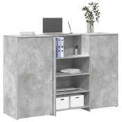 vidaXL Sprejemna miza betonsko siva 155x50x103,5 cm inženirski les