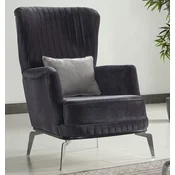 Casa Padrino luxury armchair purple/black/silver 70 x 75 x H. 80 cm - Living room armchair - Hotel armchair - Living room furniture - Hotel furniture - Luxury furniture - Luxury furnishings