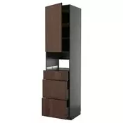 METOD / KNIVSHULT Visoki element za ugradne uredaje, Crnosiva/Sinarp smeda, 60x60x240 cm