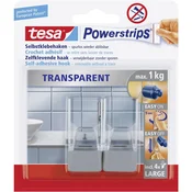 TESA tesaR PowerstripsR kavelj prozoren, vsebina 58813-0-0 TESA 1 zavitek, kromiran