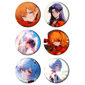 Set bedževa Anime Evangelion Neon Genesis, 37 mm, 6 kom