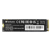 VERBATIM Vi3000 PCIe NVMe M.2 SSD 256GB (49373)