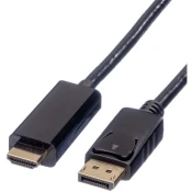 ROLINE Roline DisplayPort / HDMI adapterski kabel DisplayPort  vtič\, HDMI-A  vtič 5.00 m črna 11.04.5788 zaščiten DisplayPort kabel, (20415274)