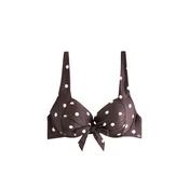Next Bikini zgornji del temno rjava/bela