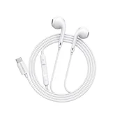 OEM Mayaxess, Žične USB-C slušalke z vgrajenim mikrofonom za iPhone 16 Plus, Bela, (5000299425)