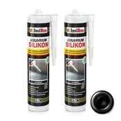 IsolBau črni silikon za akvarij 2 x 300 ml