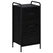 vidaXL Strani šal Črni hrast 97 x 33 x 81 cm Inženirski les