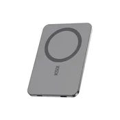 Ksix prenosna baterija 3000 mAh, magnetno polnjenje 15 W, PD 20 W, ultra tanka, siva