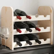 Vidaxl Stojalo za vino 43x25x37 cm trdna borovina