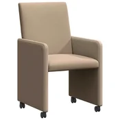 Vidaxl Jedilni stoli s kolesi s kolesi 2 szt. Kapučino 57 x 66 x 94 cm