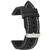 Silikonski kaiš - SK22.29 Crna boja sa belim štepom 22mm