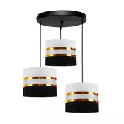 Luster na sajli CORAL 3xE27/60W/230V crno-beli