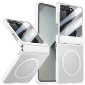 GS Mat ovitek za Samsung Galaxy Z Flip 8 z zaščitno folijo za zaslon, združljiv z MagSafe, bel