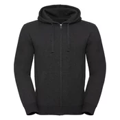 Mens Authentic Melange Zipped Hooded Sweat Russell