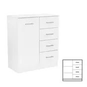 Miami kredenca 1 vrata 4 predali 80x92 cm belo-bela