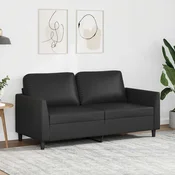Dvosjed od tkanine crni 140 cm od umjetne kože