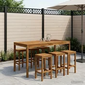vidaXL Vrtni Bar Miza Naravna 196 x 100 x 105 cm Masiven les akacije