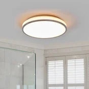 Lindby LED stropna svetilka Lyss, O 40 cm, krom barva, IP44 - Kopalnica - Sodobni - bel, krom - Steklo