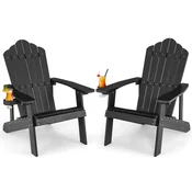 2 x vrni stol Adirondack, črne barve
