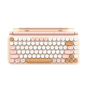 INF Dual-mode brezžična igralna tipkovnica, 87 tipk, retro okrogle tipke Pink, (5000310606)
