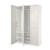 PAX/FLISBERGET Garderobni sestav, bela/bela, 150x60x236 cm