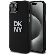 shumee Ovitek za iPhone 15 DKNY Liquid Silicone Metal Logo Black