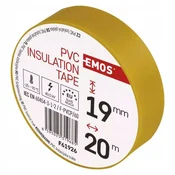 Emos PVC izolacijski trak 19 mm x 20 m rumene barve