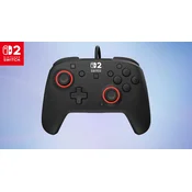 Turtle Beach Rematch žični igralni plošček v črni barvi za Nintendo Switch 2