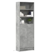 Visoka komoda LED siva betona 69x32,5x200 cm konstruirano drvo