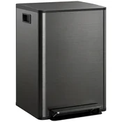 HOMCOM HOMCOM koš za smeti nerjaveče jeklo, plastika 47,7D x 37,5Š x 66,8V cm črno, (5000241929)
