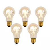 Komplet 5 LED spiralnih žarnic E27 A60 Goldline 2W 150lm 2200K