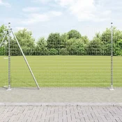 Vanjski Euro Ograda s Betonskom Podlogom 10 x 1,4 m Srebrna