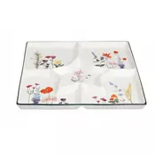 shumee KERAMIČNI KROŽNIK S PREDALCI KVADRATNI 30 cm MR. FLOWER
