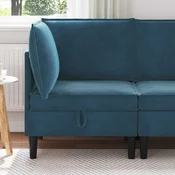 Sofa z shranjevanjem Modra Žamet