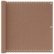 Vidaxl Balconska mreža Taupe 75 x 1000 cm HDPE in aluminij