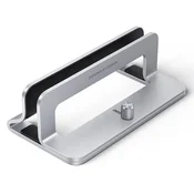 shumee Navpično stojalo stojalo za MacBook, prenosnik, tablico, srebrn aluminij