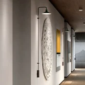 Bover LED stenska svetilka Platet A/06, črna/olivčno siva, 154 cm - Dnevna soba/jedilnica - Dizajn - ebenovinasto črna, olivno siva - Aluminij