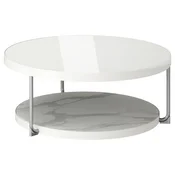 FRÖTORP Klubska mizica, bela kromirano/bela steklo, 88 cm