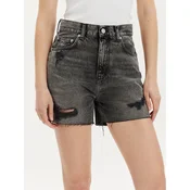Tommy Jeans Jeans kratke hlače DW0DW17652 Siva Mom Fit