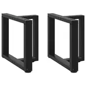 vidaXL vidaXL Noge za klubsko mizico v obliki črke T, 2 kosa, črne, 50x25x(42-43) cm, jeklo, (22123986)