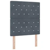 LED glava kreveta s LED trakama Tamno siva 80 cm Baršun